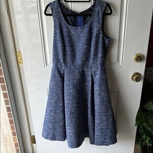 Sleeveless Blue Textured Dress